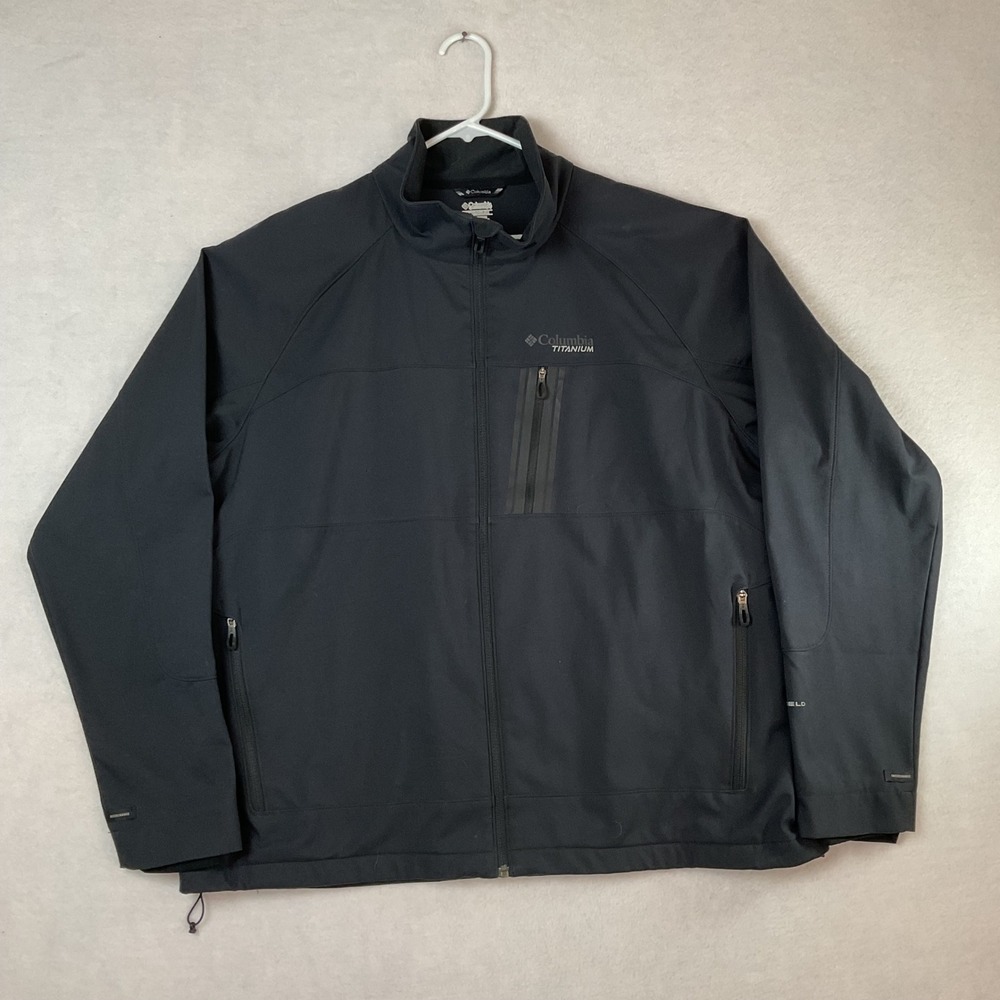 Columbia Titanium Men XXL Black Omni-Shield Softshell Jacket Full Zip